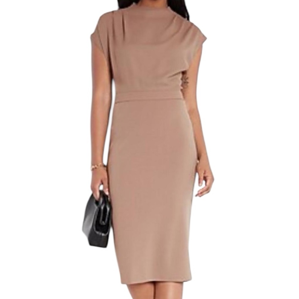 EXPRESS Tan Midi Sheath Dress Size M NWT